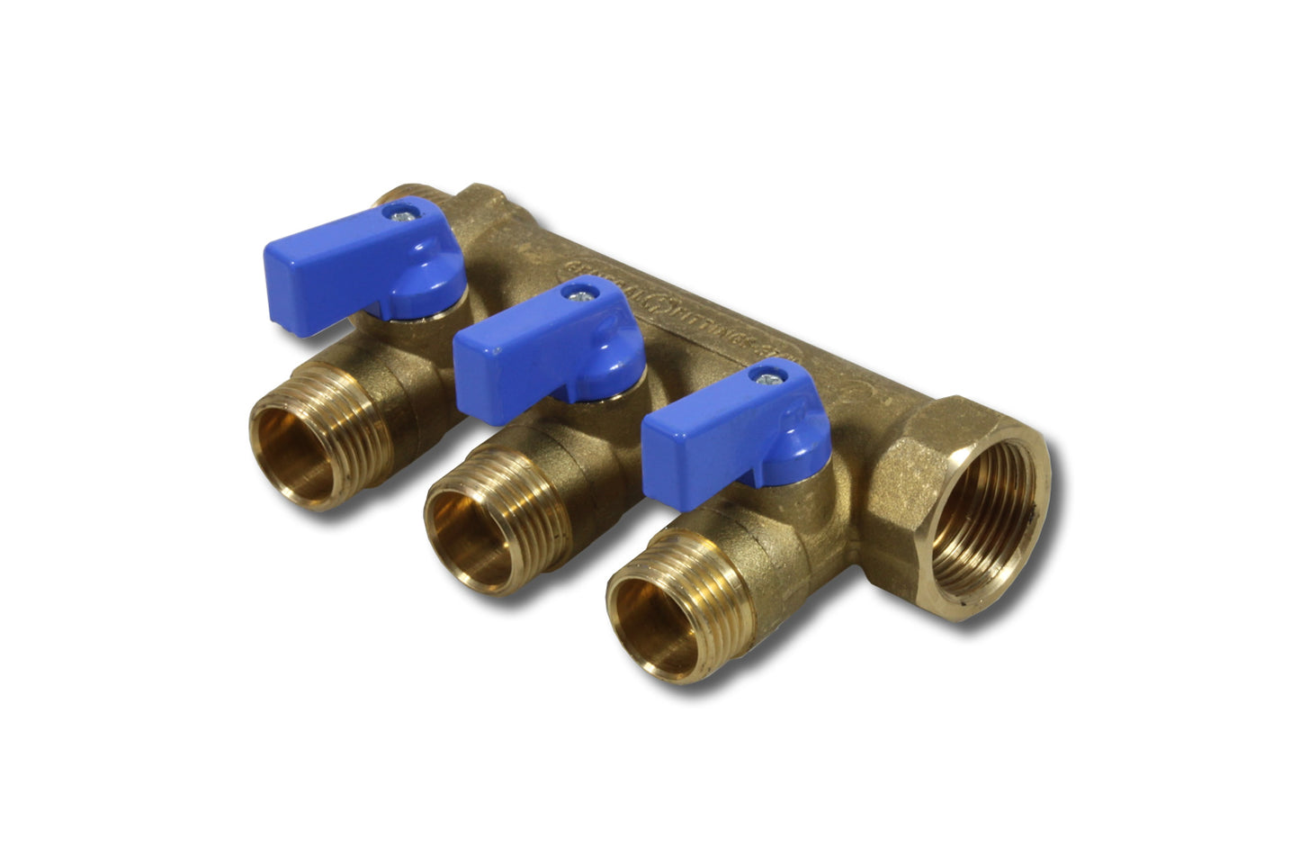 3/4" manifold with 3x 1/2" ball valve