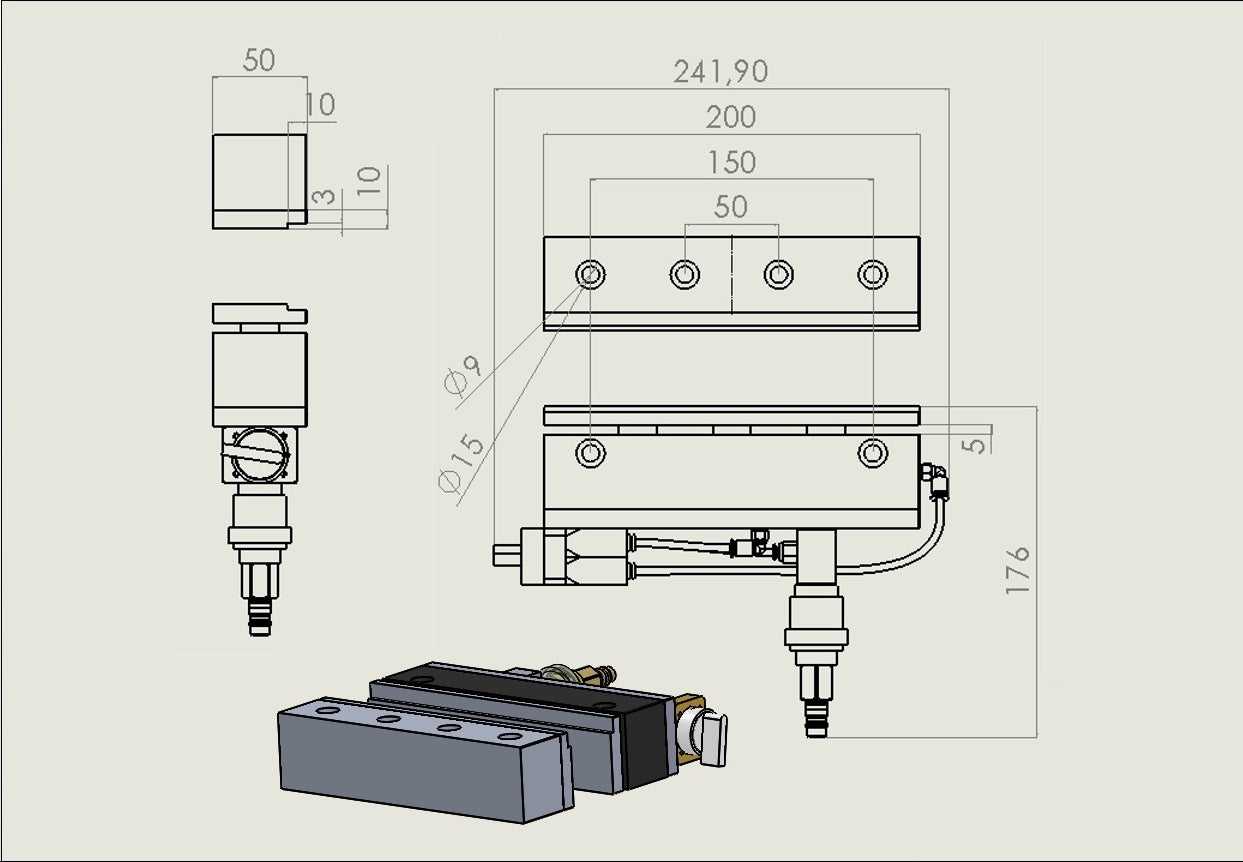 Pneumatic clamp PS-200-AL