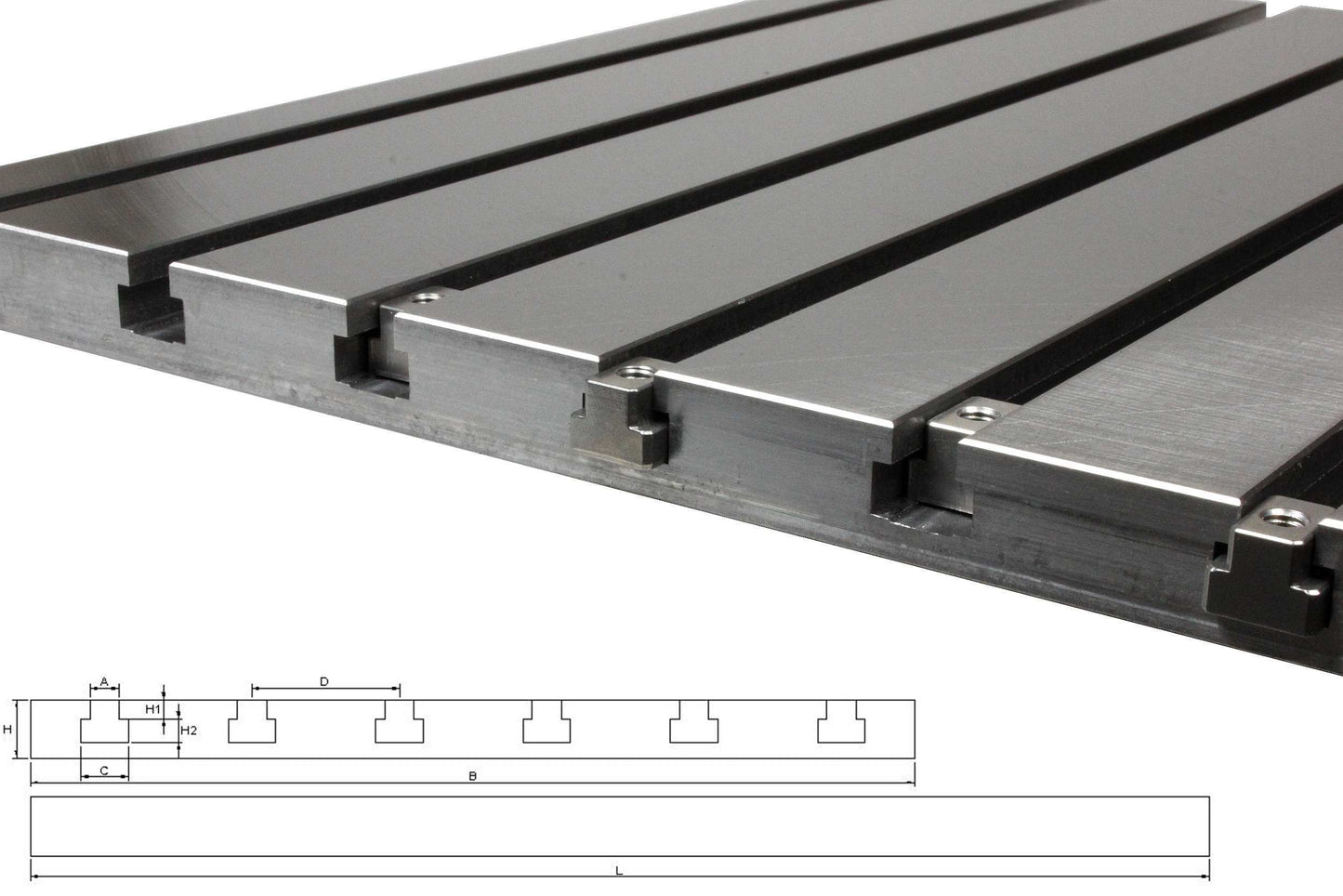 Steel T-slot plate 10030 (finely milled)