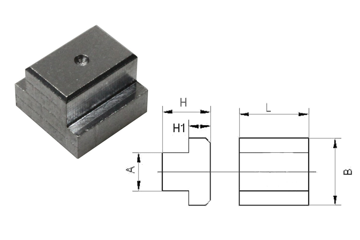 Aluminium T-slot nut blank for 10mm slots