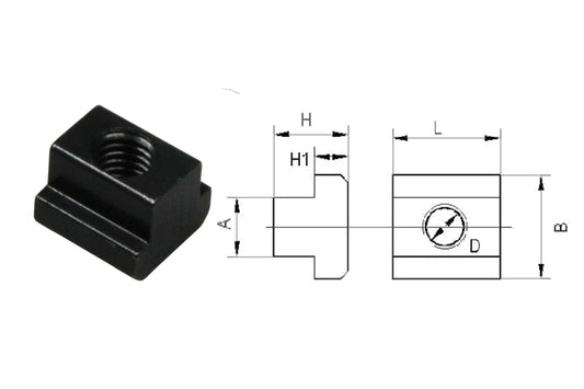 18mm steel T-slot nut with M12 thread